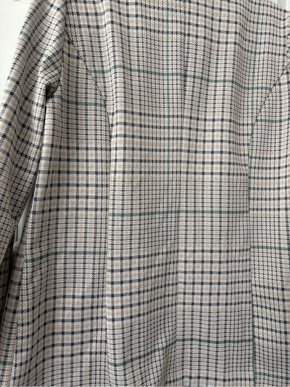 Liverpool Los Angeles Beige Gray Plaid Open Front Blazer Size M - Picture 9 of 12